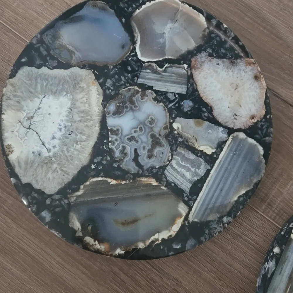 Agate Stone Trivet Hot Plate Set (2 Piece)